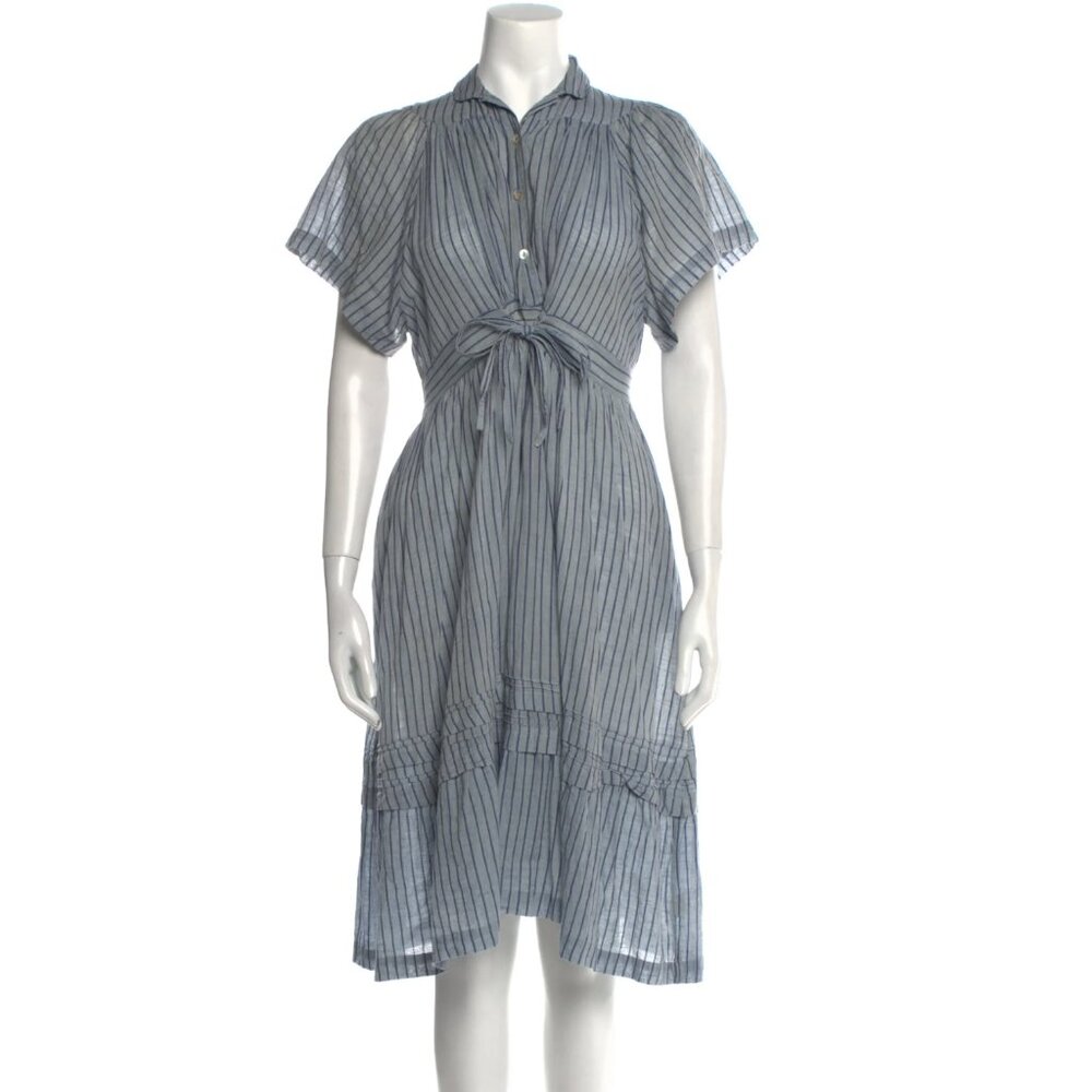 Matta Striped Midi Dress Blue size Small